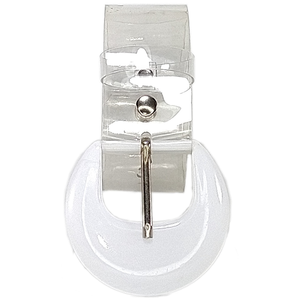 Cinto Feminino Transparente 3,5cm Fivela Acrílica Plus Size