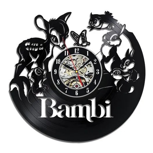 Bambi - Relógio Disco De Vinil Decoração