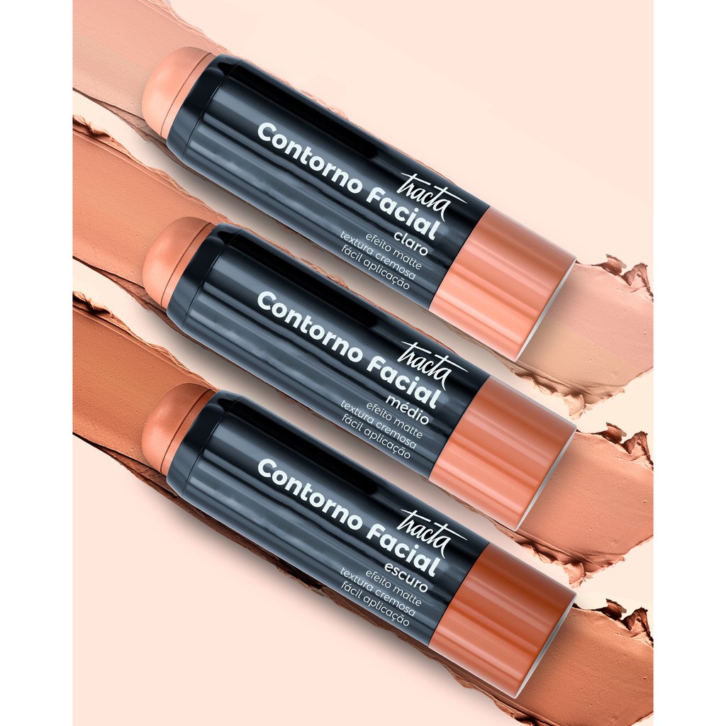 Contorno Facial Bastão Tracta Matte Cremoso Oil Free Todas As Cores
