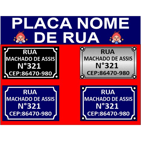 Placa Nome De Rua Numero De Casa Cep Apartamento Loja Logradouro
