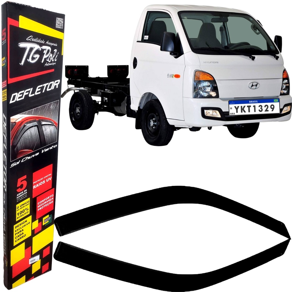Calha De Chuva Defletor Tg Poli Hyundai HR 2 Portas 2005 2006 2007 2008 2009 2010 2011 2012 2013 2014 2015 2016 2017 2018 2019 2020 2021 - Spare Parts and Accessories for Vehicles