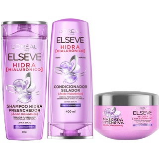 Kit ELSEVE Hidra Hialurônico Shampoo + Condicionador 400ml + Máscara 300g