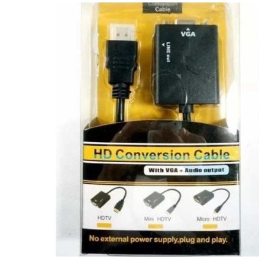 Adaptador Conversor Cabo Hdmi Para Vga Com Áudio P2