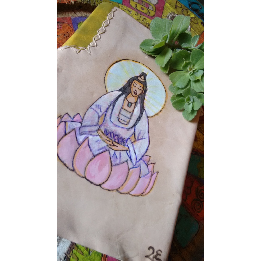 Grimório Diario Sketchbook - A5 200 Folhas - Kuan Yin Com Fecho para Cadeado