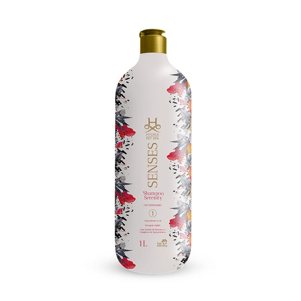 Shampoo Cachorro Gato Hydra Pet Spa Senses Serenity Extrato de Damasco 1L Diluição 1:4