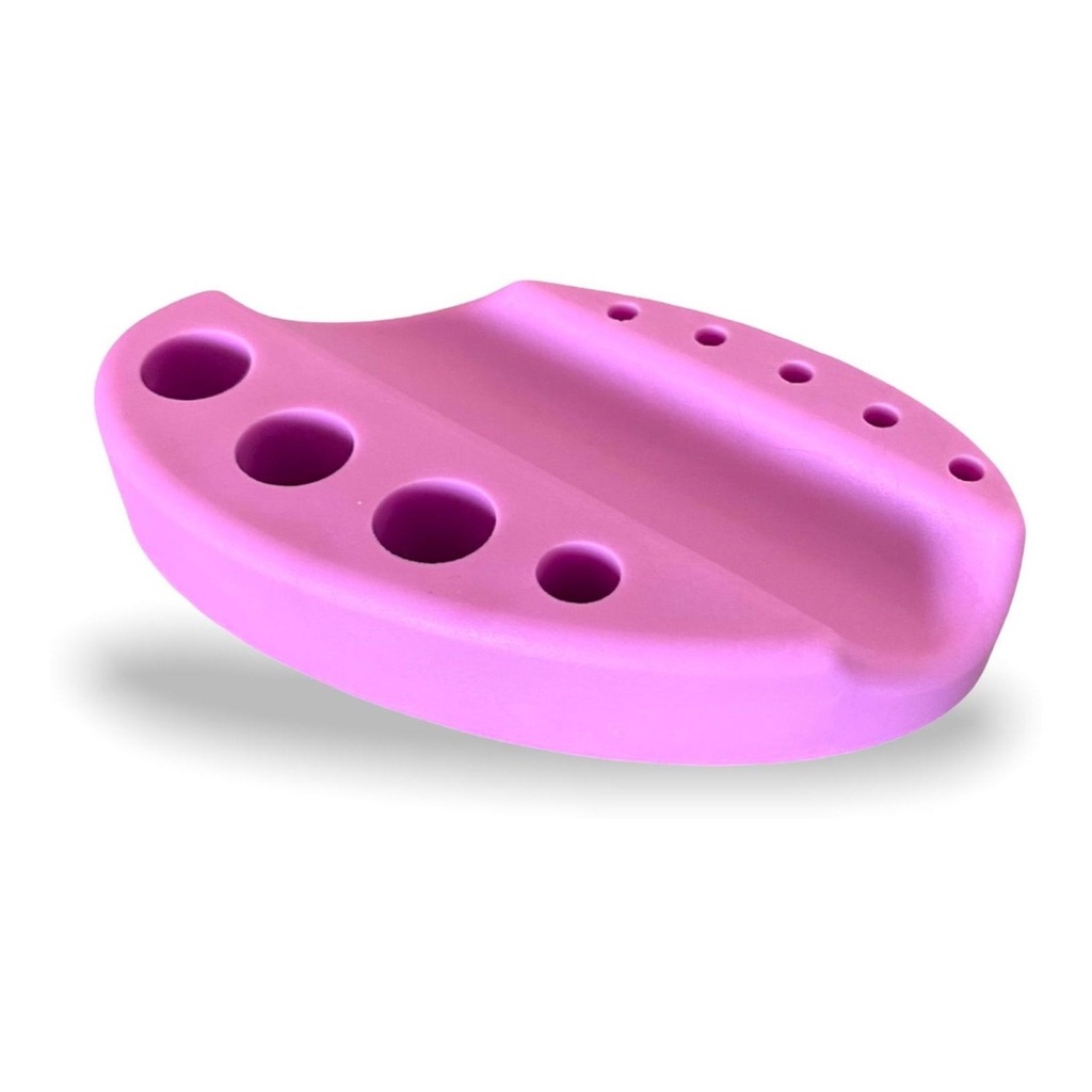 Suporte Base Dermografo Batoque E Tebori em Silicone Rosa