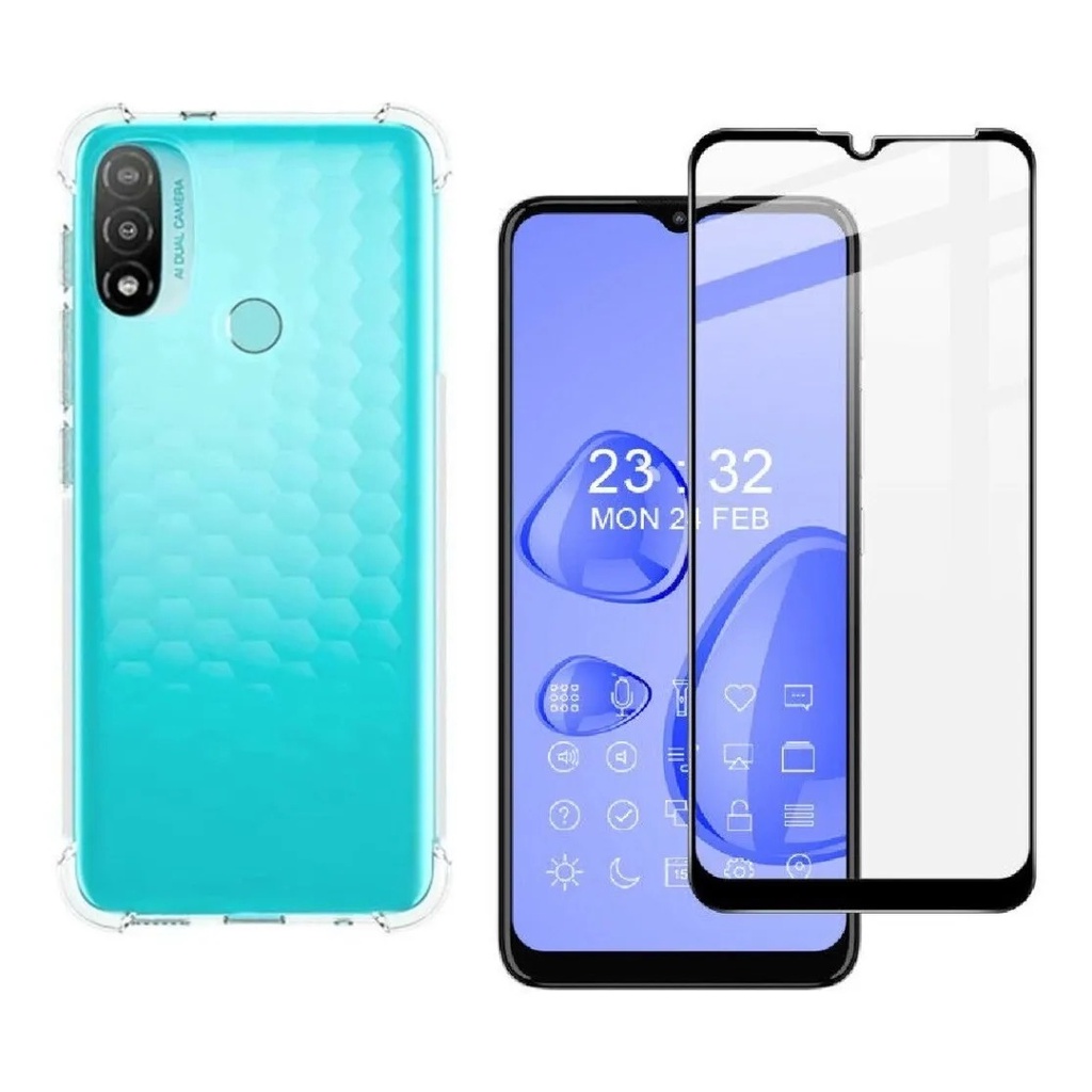 Kit Película De Vidro 3D/9D Motolora Moto E20/E40 + Capa Capinha Anti Shock