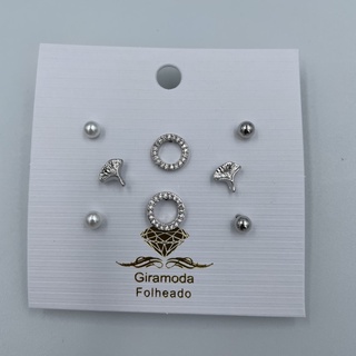 Kit brinco zirconia
