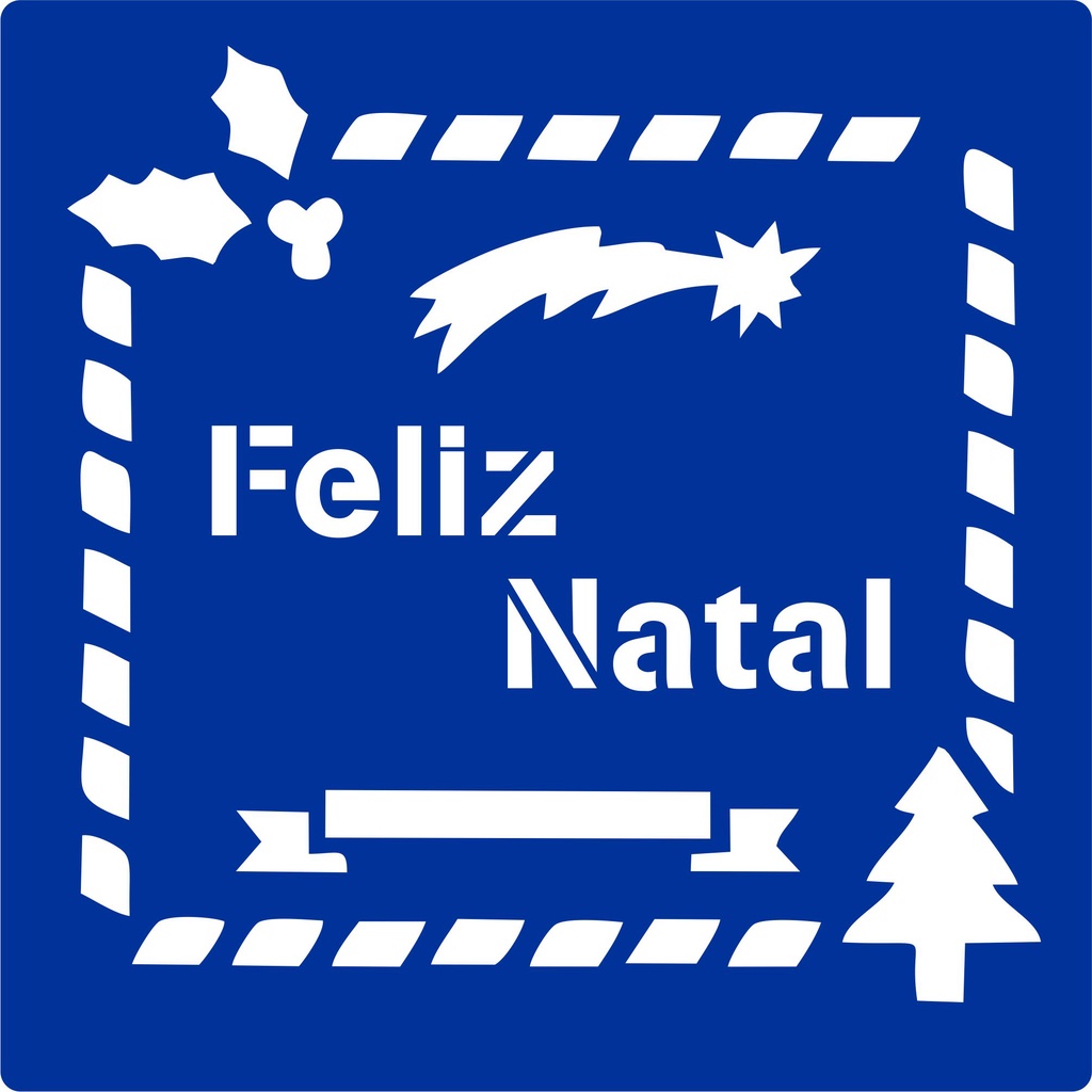 Estêncil Pintura Natalino Feliz Natal - Tamanho 17x17 cm