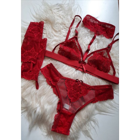conjunto coleira, lingerie sexy com coleira em Oferta na Shopee