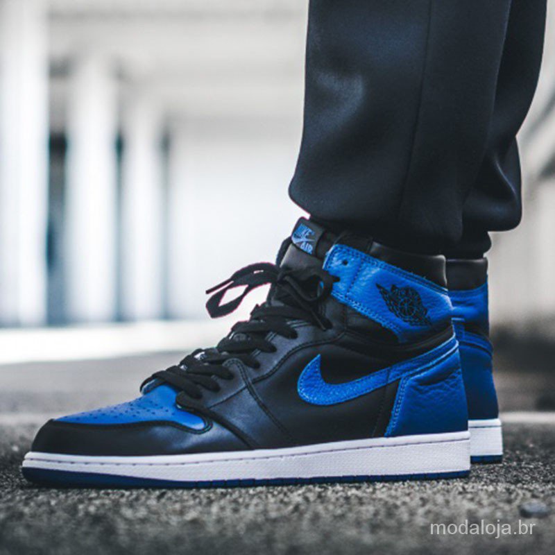 blue and black nike air jordan 1