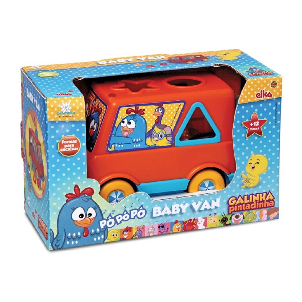 Baby Van Galinha Pintadinha Laranja E Azul Blocos Encaixar 857 - Elka em Oferta na Shopee