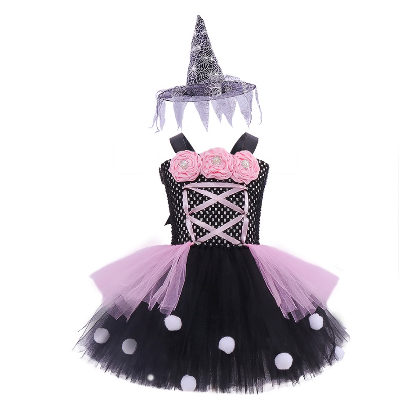 Girls Witch Costume Cosplay Tutu Skirt Mesh Halloween Cosplay With Hat  Gifts | Shopee Brasil