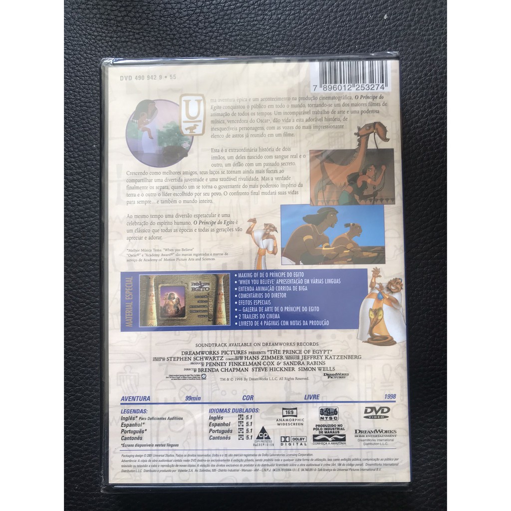 Dvd O príncipe do Egito (lacrado)