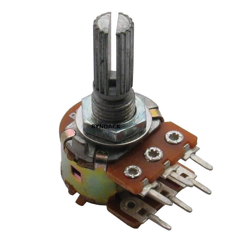 10 * Potenciômetro Logarítmico Duplo 100k L20 Mini WH148-2