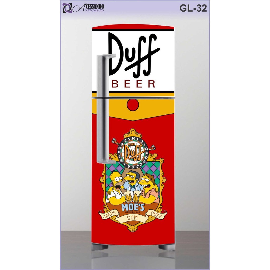 Adesivo Envelopar Geladeira Simpsons Duff Em Alta Resolu O Shopee Brasil