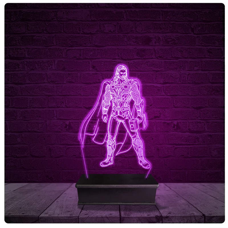 Luminária e Abajur Acrílico Led - Thor Vingadores Marvel 10