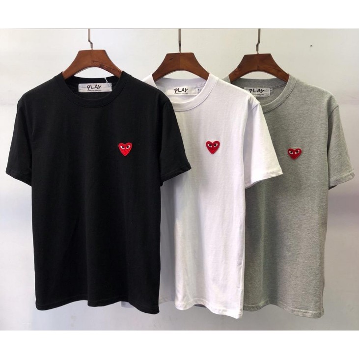 Novas play comme des garcons CDG Mulheres Homens Casual Camiseta Manga Curta