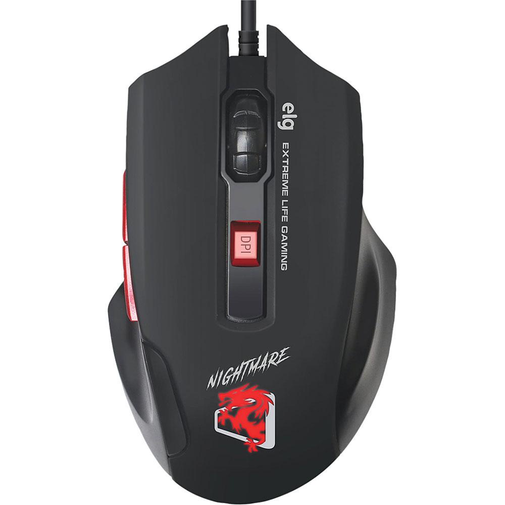 Mouse Gamer USB ELG Night Mare MGNM - detalhe