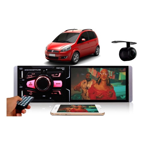 Radio Dvd Bluetooth Mp5 Usb 1din Espelhamento Fiat Idea