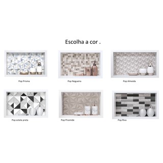 Nicho banheiro box, Porcelanato/Cerâmica 30x50x11 borda de alumínio.