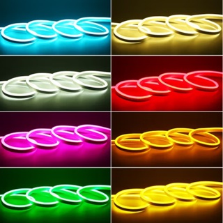 Fita Led Neon Mangueira multicolorido Flexível 5 Metros, IP65, resistente, Com ou Sem Fonte de Energia em Oferta na Shopee