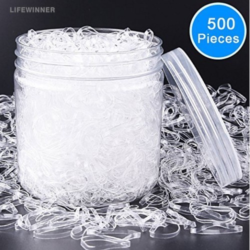 500 Pçs Feminino Menina Transparente Rabo De Cavalo Titular Elástico Borracha Faixas De Cabelo Laços Quentes
