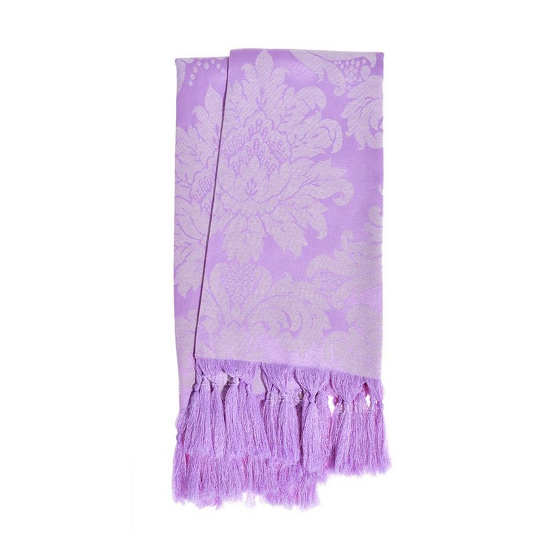 Manta Para Sofá Em Tecido Jacquard Lilás E Cru Medalhão em Oferta na Shopee