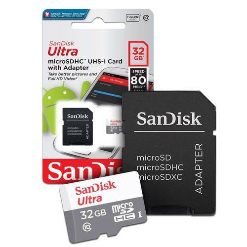 Cartão Memória Micro Sd Ultra Sandisk 32gb 80mb Classe 10 Celular Tablet Smartphone