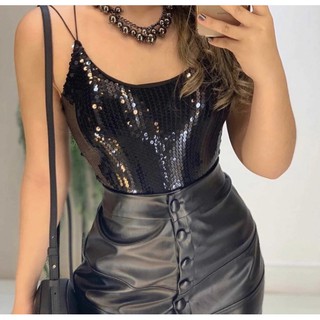 Body Bore Feminino Alcinha Paetes Balada Festa Bojo Feminino