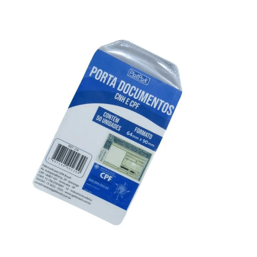 Porta Documento protetor de CNH e CPF 64x90mm Plastpark 50un