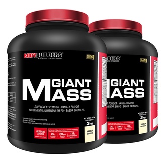Kit 2x Suplemento em Pó Hipercalórico Giant Mass 3kg - Aumento de Massa Muscular e Peso Corporal – Bodybuilders