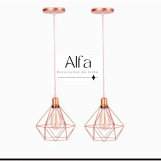 kit 2 Pendente Diamante Aramado Rose Gold em Oferta na Shopee