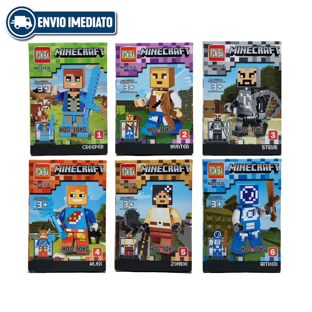 Kit bonecos minecraft steve aramdura creeper alex blocos de montar -  Brinquedos de Montar e Desmontar - Magazine Luiza