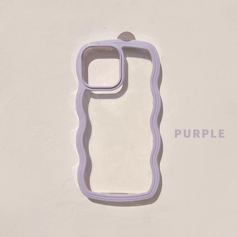 Onda Transparente Capa Para iPhone 11 12 13 14 Pro MAX XR XS 7Plus 8Plus Silicone 2 Em 1 Luxo Anti-Impacto Protetor Macio Telefone Costas Rosa Púrpura Capinha em Oferta na Shopee