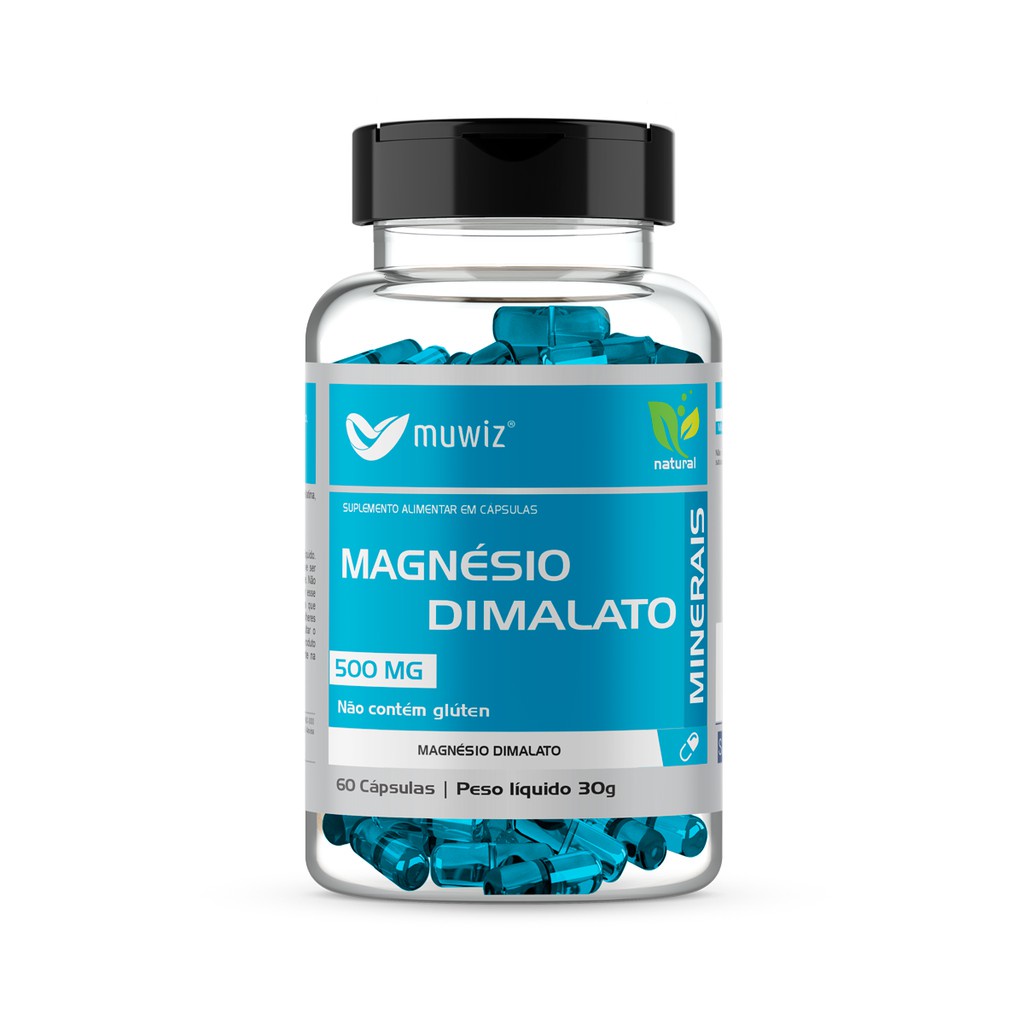 Magnésio Dimalato Muwiz Muwiz 60 Cápsulas - Produto Original