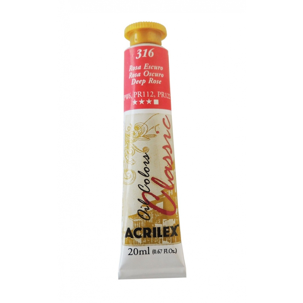 Tinta a Oleo Acrilex Rosa Escuro 316 Oil Colors Classic