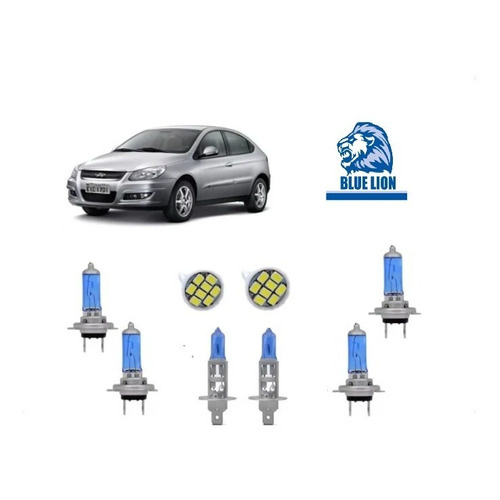 Kit Chery Cielo  Lampada Super Branca 10/13 Alto/baixo/milha