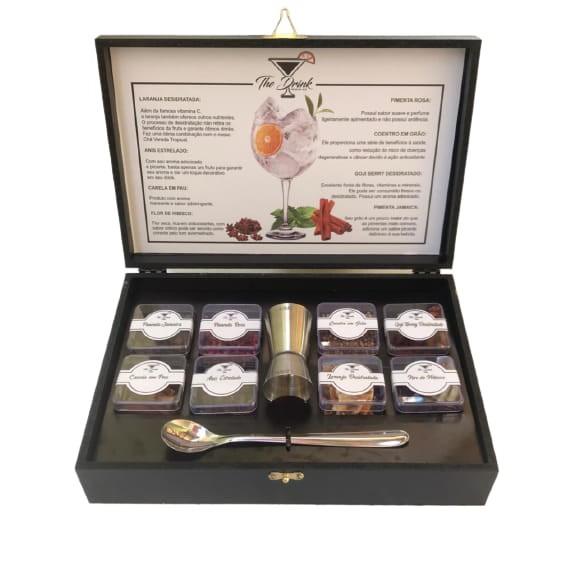 Kit gin tônica + 8 especiarias + 6 xarope + dosador + colher BeeCost