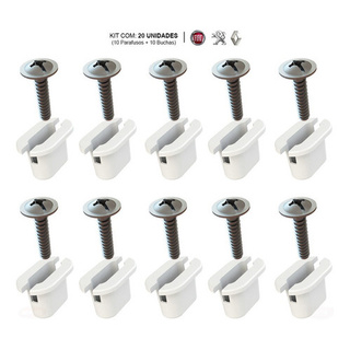 Kit 20pc Bucha Parafuso Fixação Moldura Paralama Strada