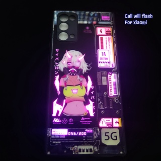Para Xiaomi POCO X3 NFC X3 Pro X4 GT X4 K40 5G Capa LED Original Anti-Impacto Redmi Nota 9 10 8 7 7S 9S 10s Anime Menina Flash Capinha