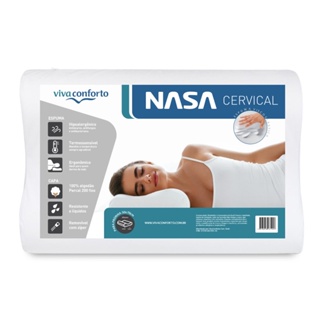 Travesseiro Nasa Cervical Viva Conforto Anatômico Ortopédico Visco Capa Percal 200 Fios Algodão em Oferta na Shopee