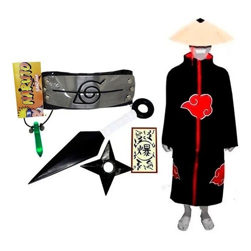 Cosplay Manto Akatsuki Kunai Naruto Vila Da Folha Konoh K236
