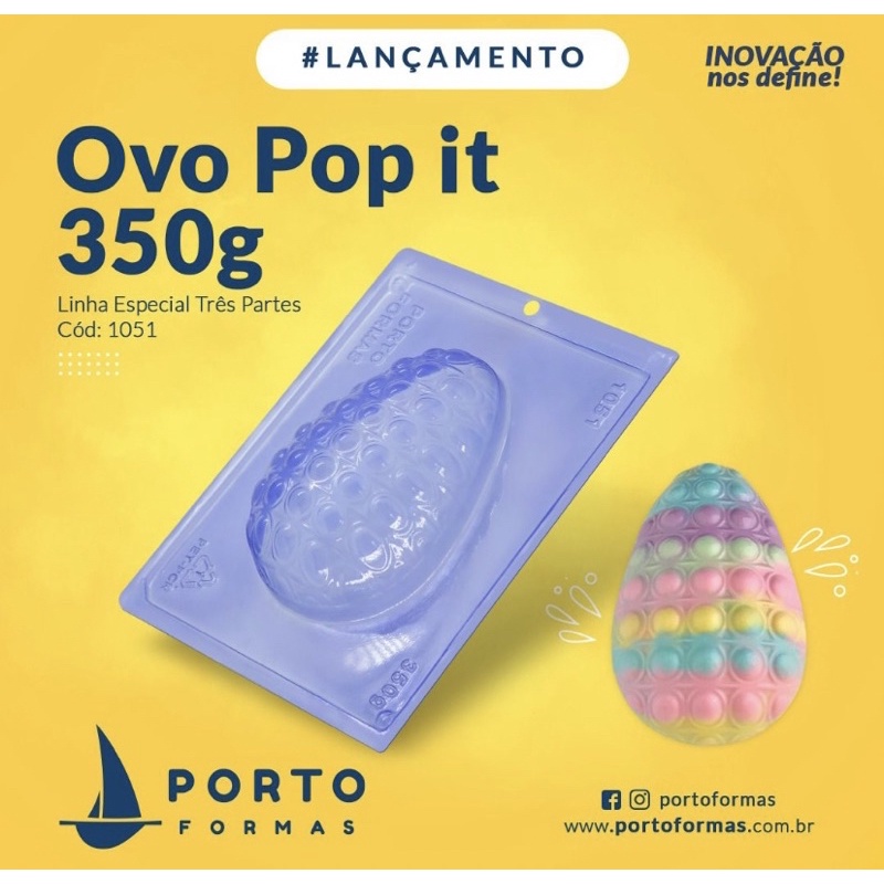 1~5 Forma silicone p/chocolate ovo Páscoa pop it 350g p1051 porto lançamento páscoa 2025 - Home & Living