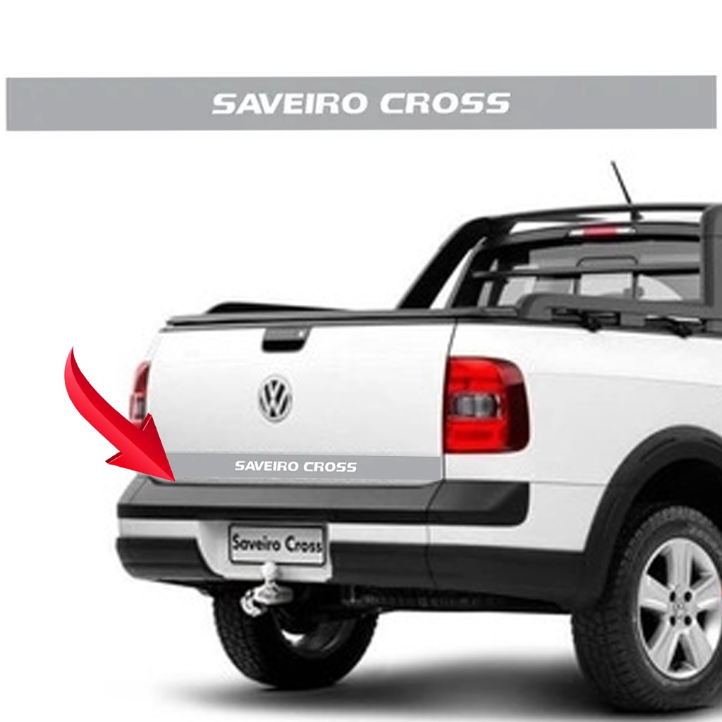 Adesivo Tampa Traseira Volks Saveiro Cross G5/G6 Cinza