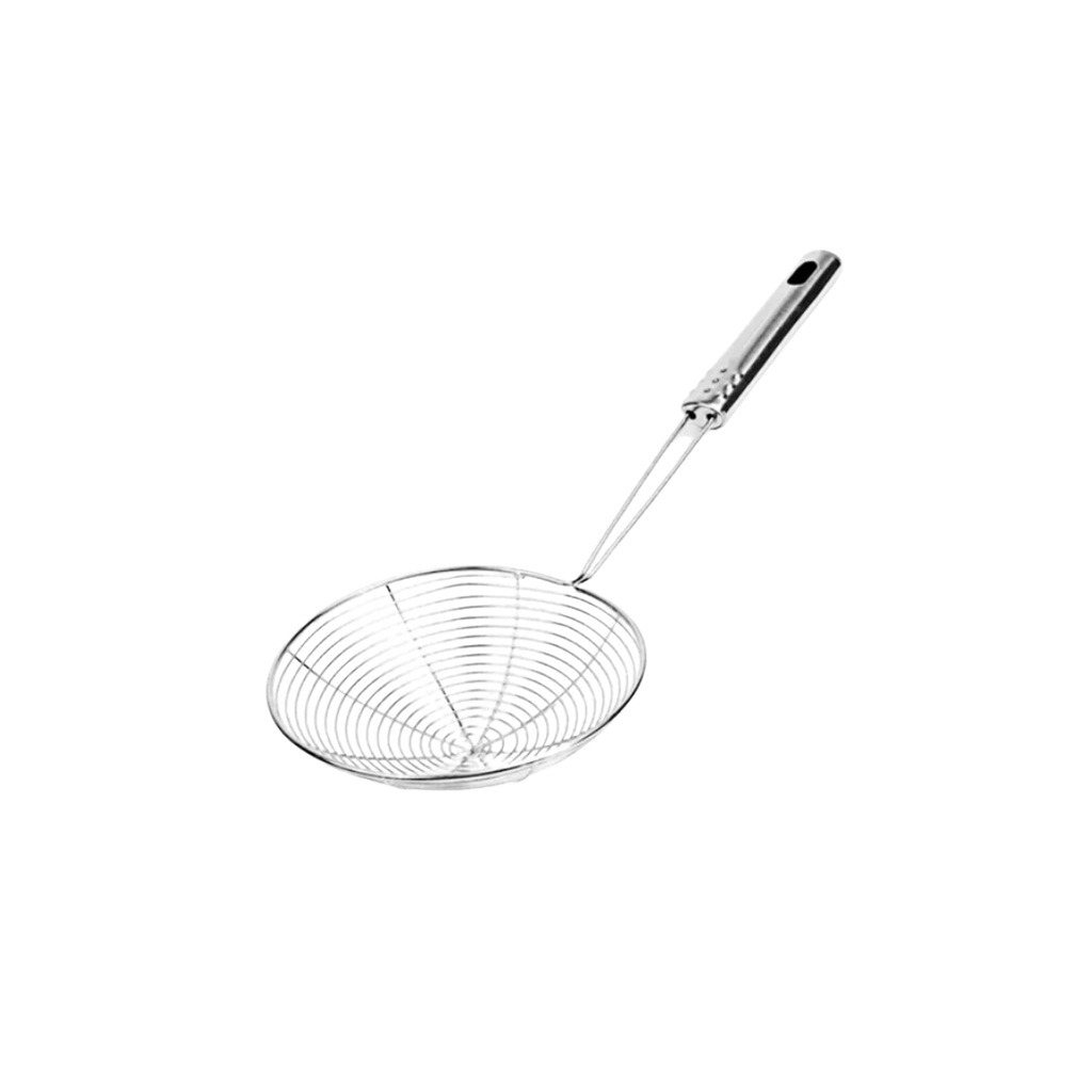 Escumadeira Fritura Aço Inox 38,5cm Batata Pastel Resistente