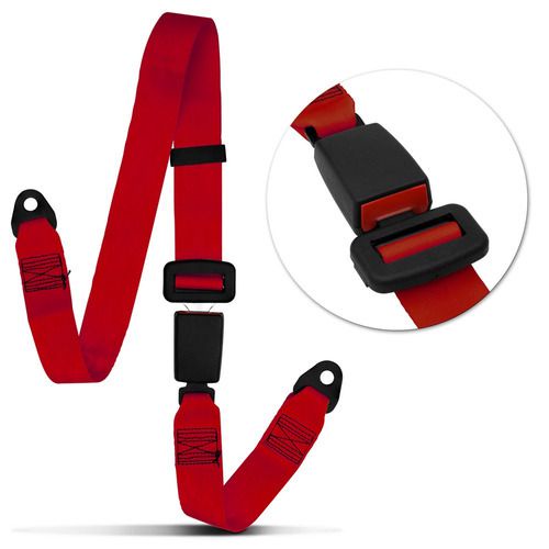 Cinto Segurança Fixo Abdominal Universal Ajustável Vermelho