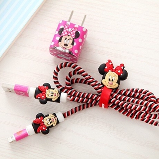 Um Conjunto De Protetor De Cabo Dos Desenhos Animados Set Para Iphone Carregador Usb Com Carregador Adesivos Espiral Enrollador De Cabo