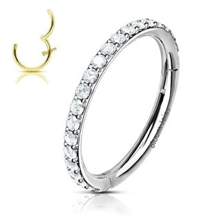 Piercing Argola Articulada Clicker Titânio com Zircônias em Oferta na Shopee