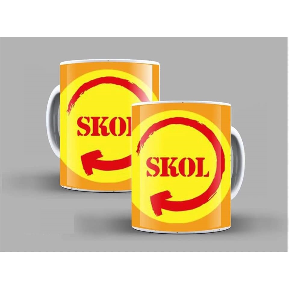 Caneca Personalizada 325Ml Cerveja Skol Porcelana PRIMEIRA LINHA